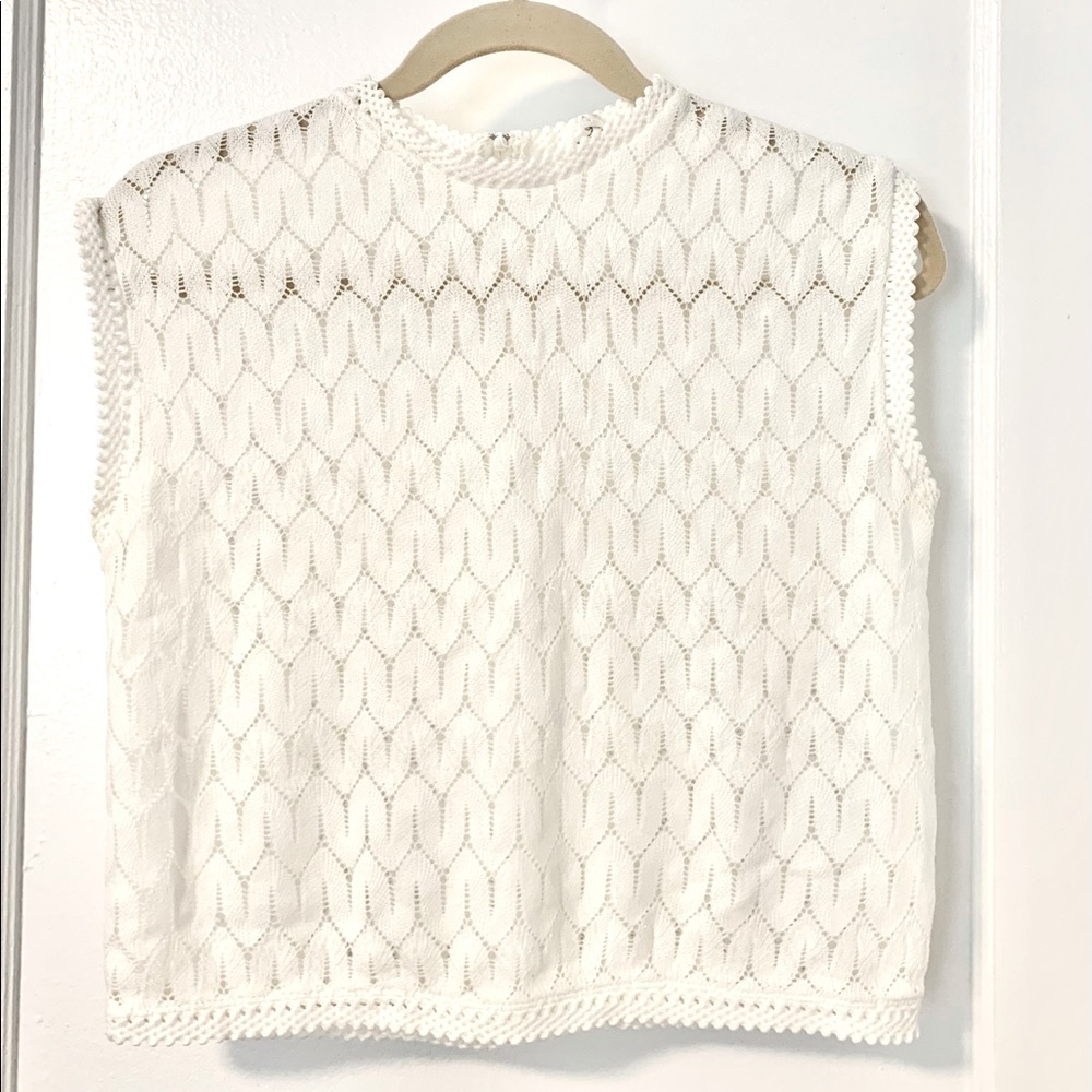 Vintage 1960s White Knit Crop Top